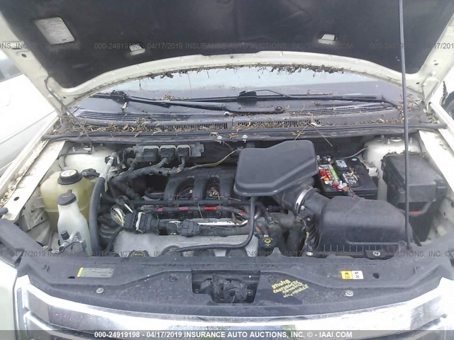 2FMDK38C68BA51455 - 2008 FORD EDGE SEL CREAM photo 10