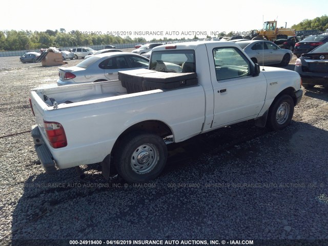 1FTYR10DX1TA86287 - 2001 FORD RANGER WHITE photo 4