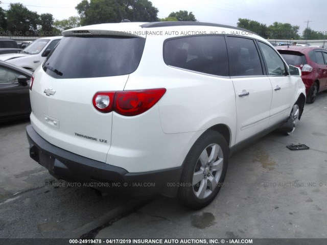 1GNKRLED0CJ216660 - 2012 CHEVROLET TRAVERSE LTZ WHITE photo 4