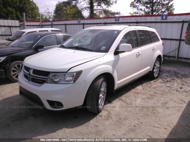 3C4PDCBG3DT608313 - 2013 DODGE JOURNEY SXT WHITE photo 2