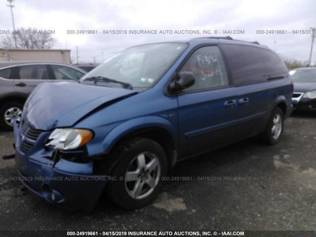 2D4GP44L76R715462 - 2006 DODGE GRAND CARAVAN SXT BLUE photo 2