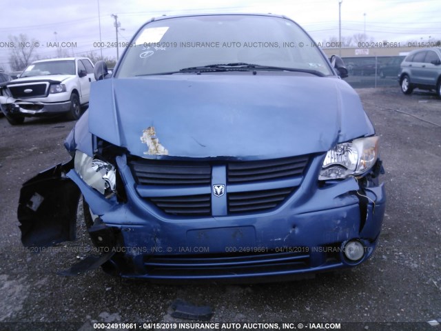 2D4GP44L76R715462 - 2006 DODGE GRAND CARAVAN SXT BLUE photo 6