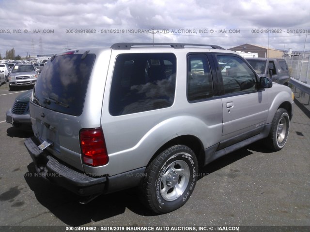 1FMYU60E52UD70793 - 2002 FORD EXPLORER SPORT SILVER photo 4