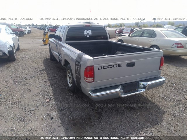 1B7GL22XXYS691761 - 2000 DODGE DAKOTA SILVER photo 3