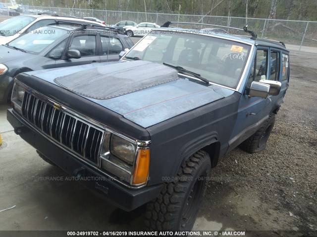 1J4FJ58S9ML627594 - 1991 JEEP CHEROKEE LAREDO BLUE photo 2