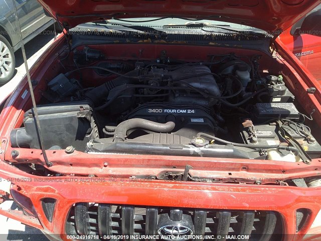 5TEHN72N81Z838428 - 2001 TOYOTA TACOMA DOUBLE CAB 红色 照片 10