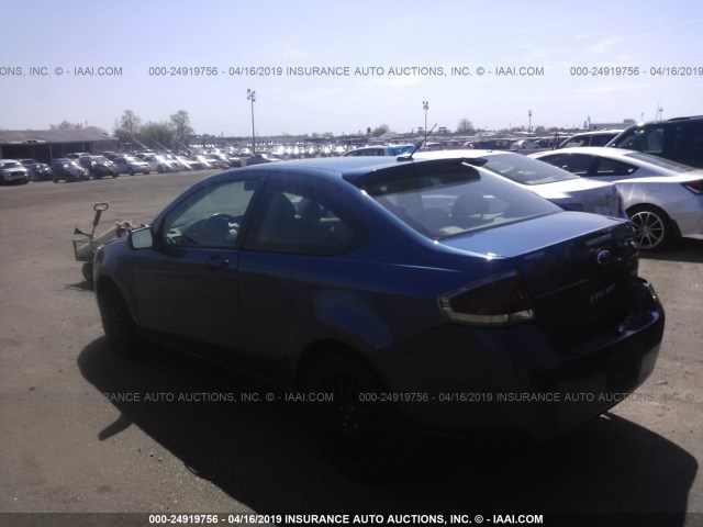 1FAHP33N49W186312 - 2009 FORD FOCUS SES BLUE photo 3