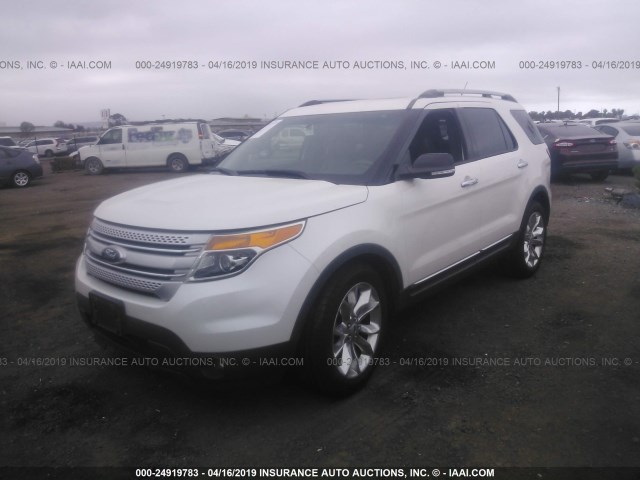 1FM5K7D80FGA55245 - 2015 FORD EXPLORER XLT WHITE photo 2