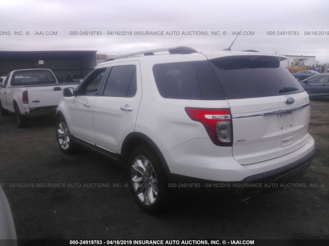 1FM5K7D80FGA55245 - 2015 FORD EXPLORER XLT WHITE photo 3