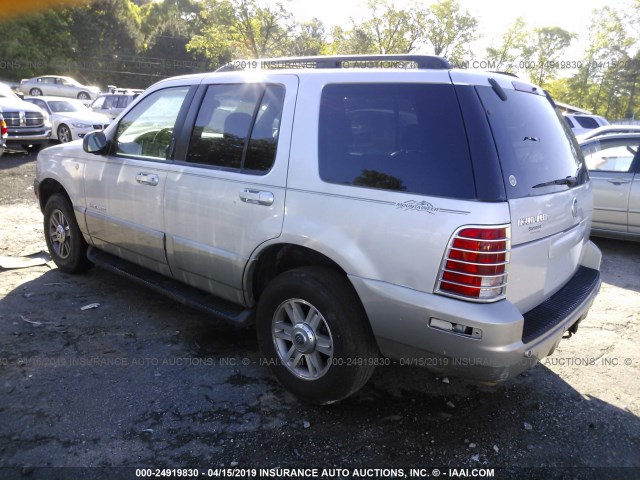 4M2DU66E72UJ16796 - 2002 MERCURY MOUNTAINEER  SILVER photo 3