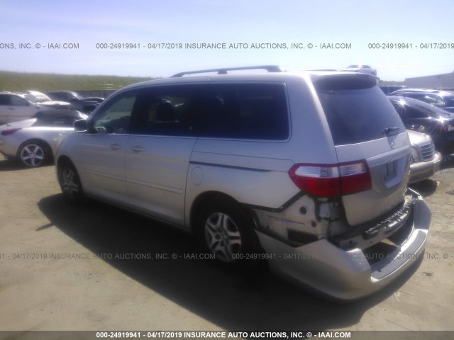 5FNRL38775B021051 - 2005 HONDA ODYSSEY EXL SILVER photo 3