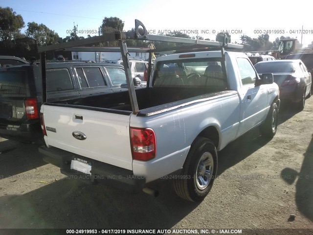 1FTYR10D67PA27335 - 2007 FORD RANGER WHITE photo 4