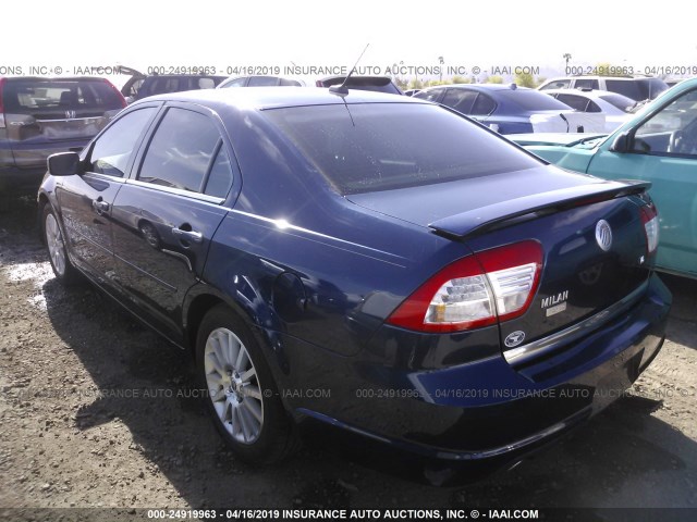 3MEHM08157R639794 - 2007 MERCURY MILAN PREMIER BLUE photo 3