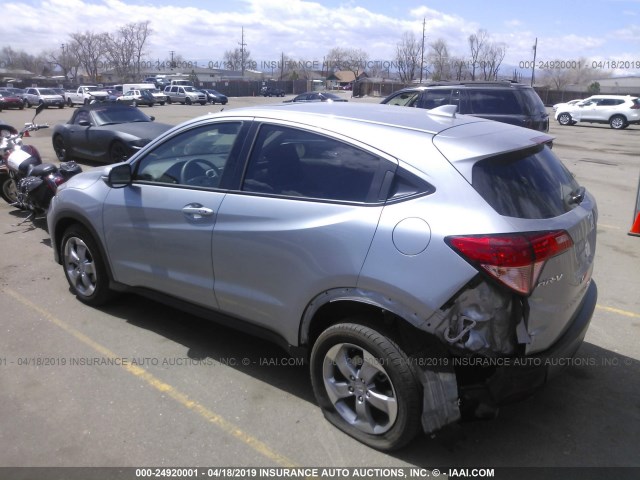 3CZRU6H52HM731692 - 2017 HONDA HR-V EX SILVER photo 3