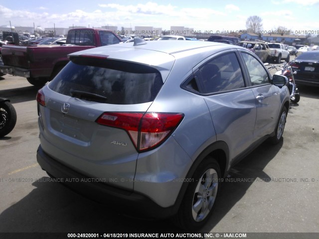 3CZRU6H52HM731692 - 2017 HONDA HR-V EX SILVER photo 4