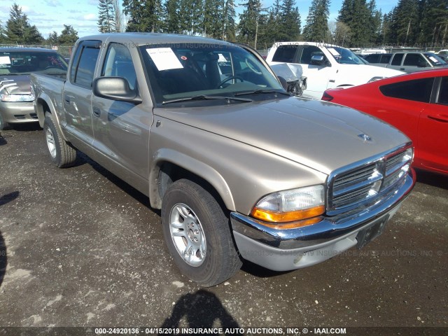 1D7HL48N33S367183 - 2003 DODGE DAKOTA QUAD SLT GOLD photo 1