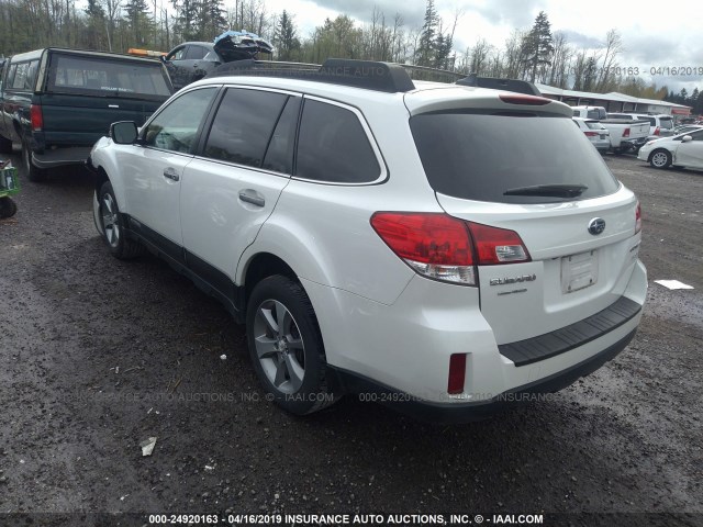 4S4BRBSC4D3263352 - 2013 SUBARU OUTBACK 2.5I LIMITED WHITE photo 3