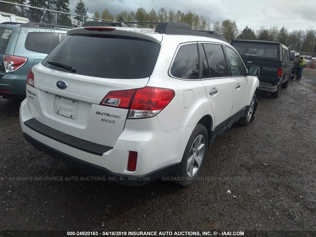 4S4BRBSC4D3263352 - 2013 SUBARU OUTBACK 2.5I LIMITED WHITE photo 4