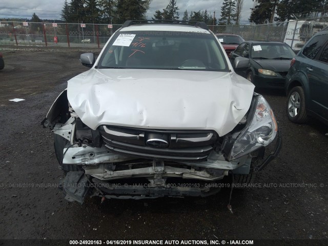 4S4BRBSC4D3263352 - 2013 SUBARU OUTBACK 2.5I LIMITED WHITE photo 6