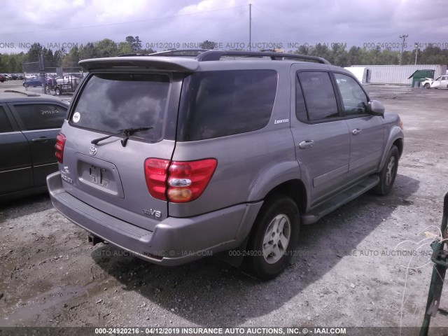 5TDZT38A01S034192 - 2001 TOYOTA SEQUOIA LIMITED GRAY photo 4