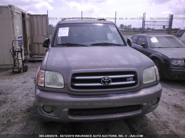 5TDZT38A01S034192 - 2001 TOYOTA SEQUOIA LIMITED GRAY photo 6