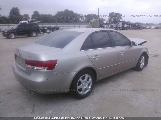 5NPEU46F37H158875 - 2007 HYUNDAI SONATA SE/LIMITED GOLD photo 4