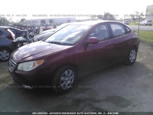 KMHDU46DX9U643609 - 2009 HYUNDAI ELANTRA GLS/SE RED photo 2