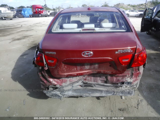 KMHDU46DX9U643609 - 2009 HYUNDAI ELANTRA GLS/SE RED photo 6