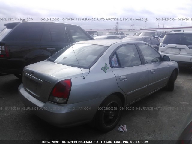 KMHDN45D32U430649 - 2002 HYUNDAI ELANTRA GLS/GT SILVER photo 4