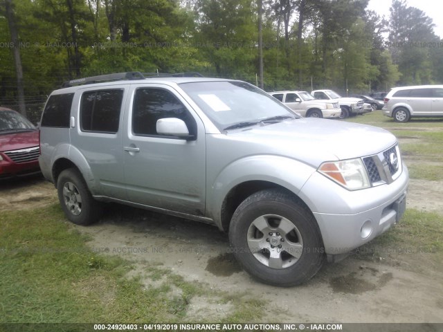 5N1AR18W16C630315 - 2006 NISSAN PATHFINDER LE/SE/XE SILVER photo 1