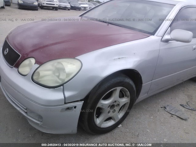 JT8BD68S2X0067018 - 1999 LEXUS GS 300 SILVER photo 6