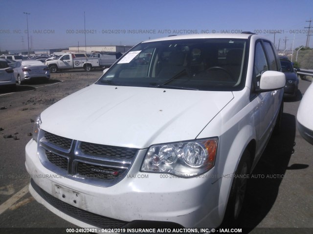 2C4RDGCG4GR351989 - 2016 DODGE GRAND CARAVAN SXT WHITE photo 2