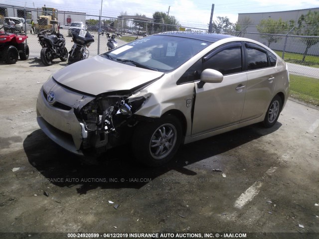 JTDKN3DU4B0307800 - 2011 TOYOTA PRIUS TAN photo 2