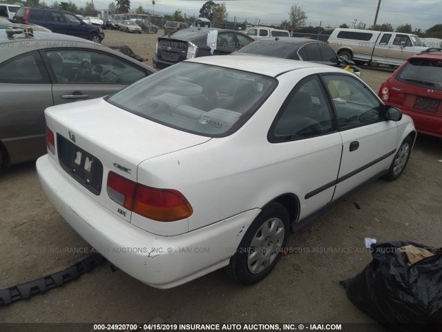 1HGEJ6223WL116709 - 1998 HONDA CIVIC DX WHITE photo 4