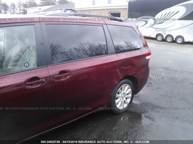 5TDJK3DC1BS008404 - 2011 TOYOTA SIENNA LE RED photo 6