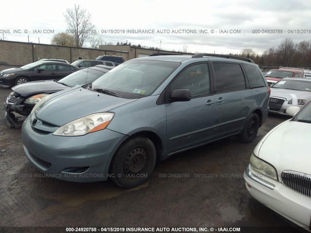 5TDZK23C58S157535 - 2008 TOYOTA SIENNA CE/LE BLUE photo 2