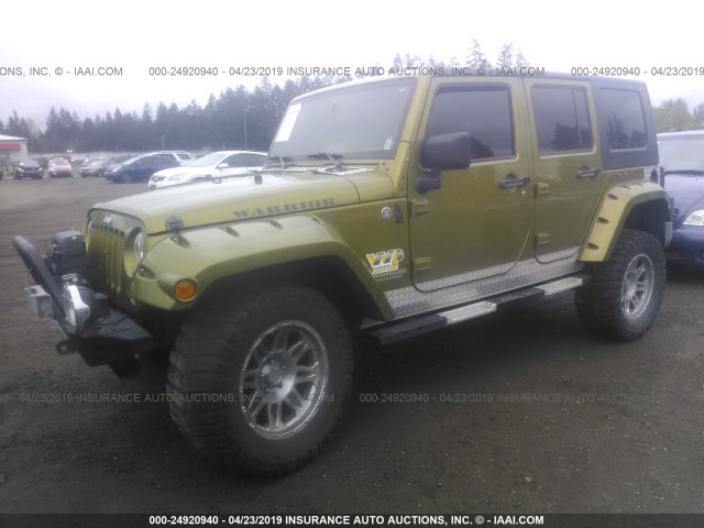 1J4GA39138L508346 - 2008 JEEP WRANGLER UNLIMITED X GREEN photo 2