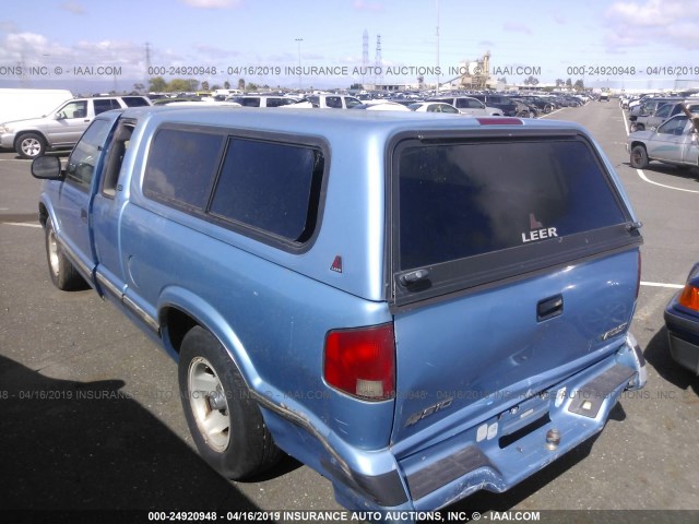 1GCCS19W6V8108488 - 1997 CHEVROLET S TRUCK S10 BLUE photo 3