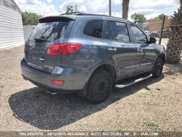 5NMSH13E27H101971 - 2007 HYUNDAI SANTA FE SE/LIMITED BLUE photo 4