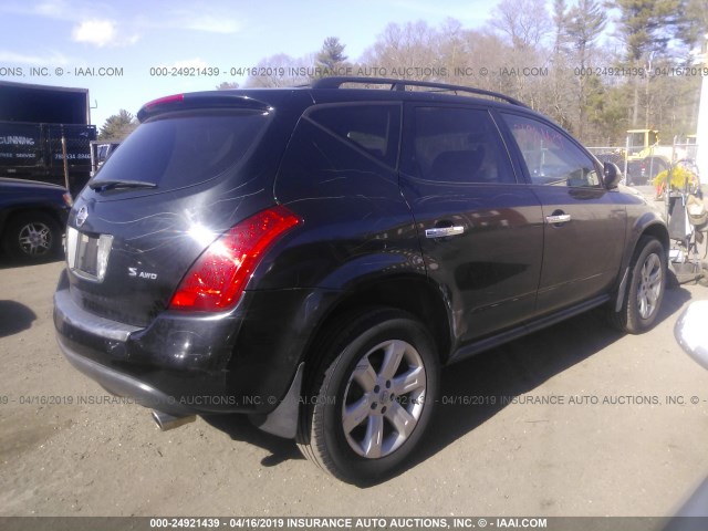 JN8AZ08W37W606293 - 2007 NISSAN MURANO SL/SE/S BLACK photo 4