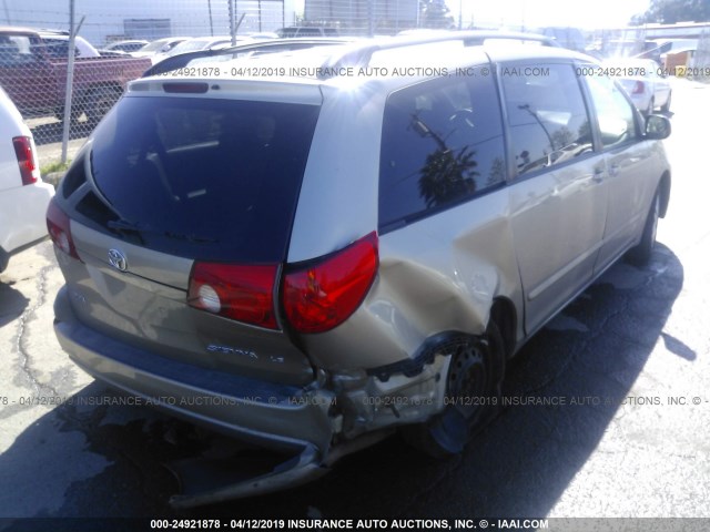 5TDZA23C96S455117 - 2006 TOYOTA SIENNA CE/LE GOLD photo 4