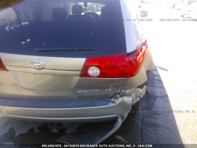 5TDZA23C96S455117 - 2006 TOYOTA SIENNA CE/LE GOLD photo 6