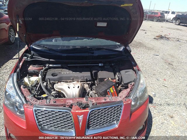 5Y2SR67079Z413503 - 2009 PONTIAC VIBE GT RED photo 10