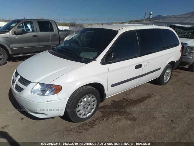 1D4GP23R05B257125 - 2005 DODGE GRAND CARAVAN C/V WHITE photo 2