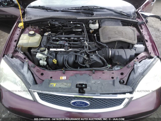 1FAFP34N27W221366 - 2007 FORD FOCUS ZX4/S/SE/SES MAROON photo 10