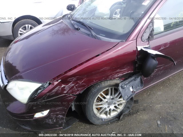 1FAFP34N27W221366 - 2007 FORD FOCUS ZX4/S/SE/SES MAROON photo 6
