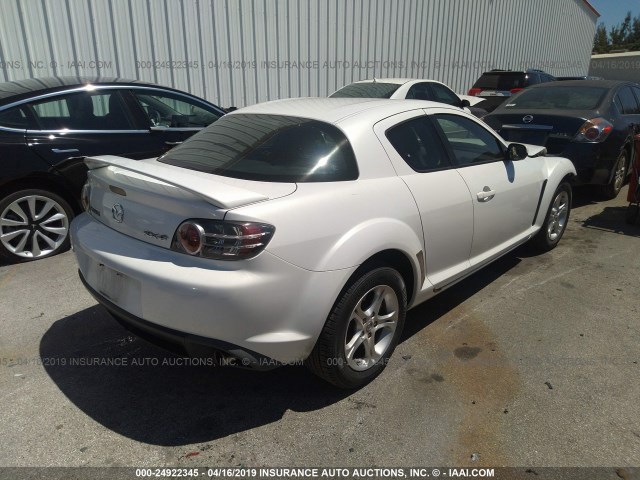 JM1FE173380214705 - 2008 MAZDA RX8 WHITE photo 4