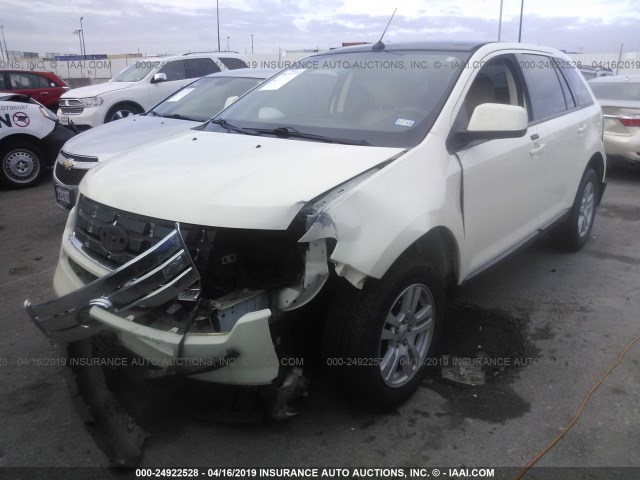 2FMDK38C08BA01036 - 2008 FORD EDGE SEL WHITE photo 2