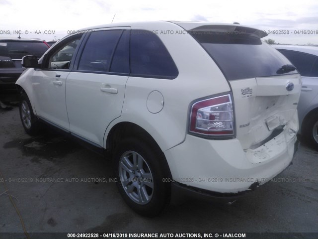 2FMDK38C08BA01036 - 2008 FORD EDGE SEL WHITE photo 3