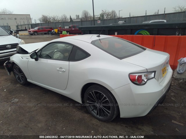 JF1ZNAA17D2730283 - 2013 TOYOTA SCION FR-S WHITE photo 3